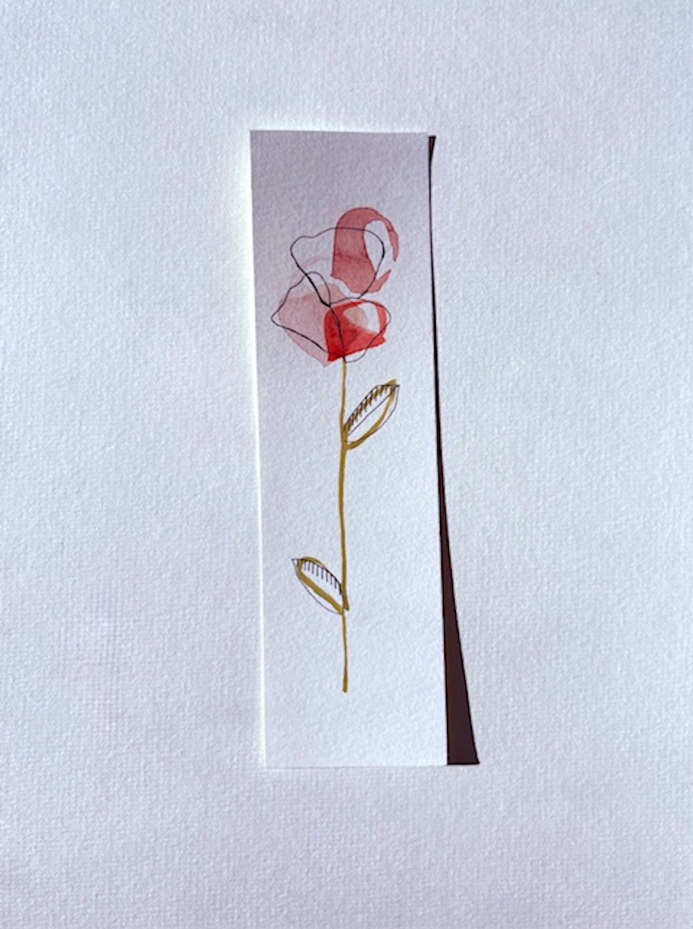 Watercolor flower bookmark by Blanero - handcrafted gift for book lovers, made in Quebec, Canada