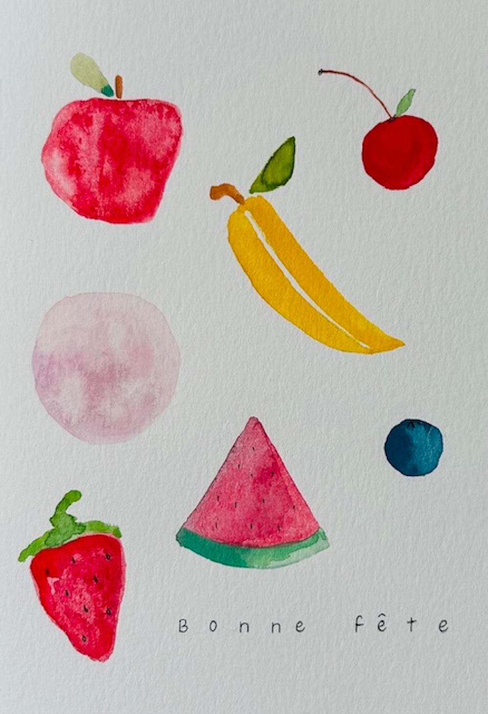 Watercolor fruits greeting card by Blanero - handcrafted in Quebec, Canada