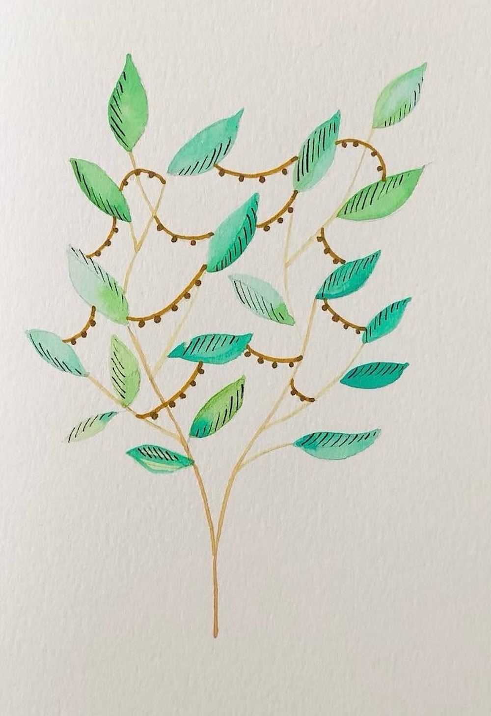 Modern watercolor greeting card by Blanero - handcrafted in Quebec, Canada