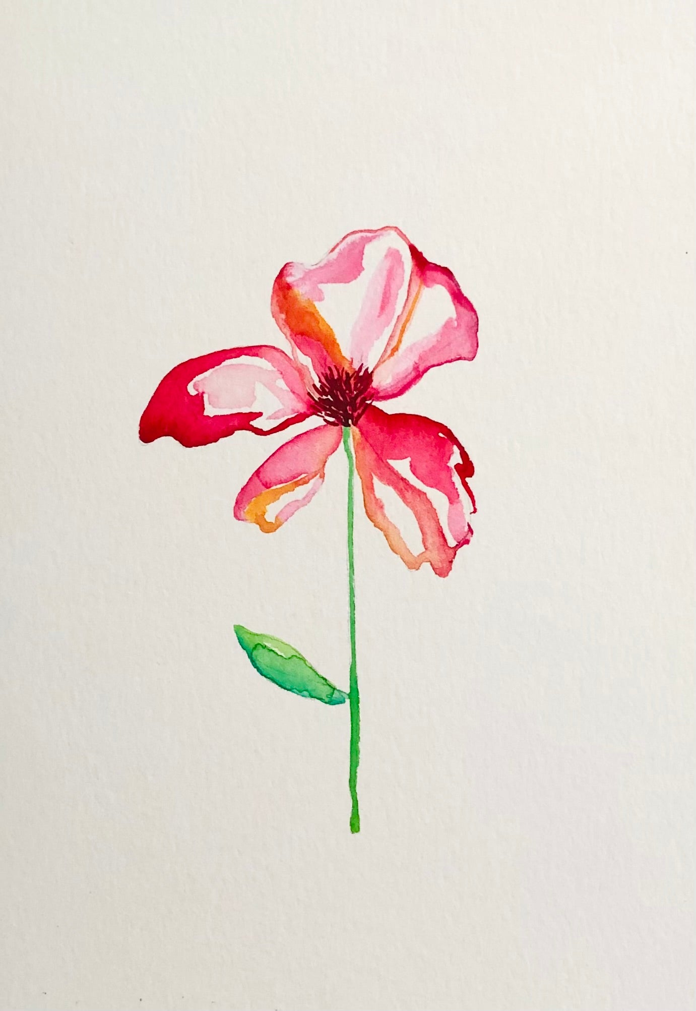Watercolor flower greeting card by Blanero - handcrafted in Quebec, Canada