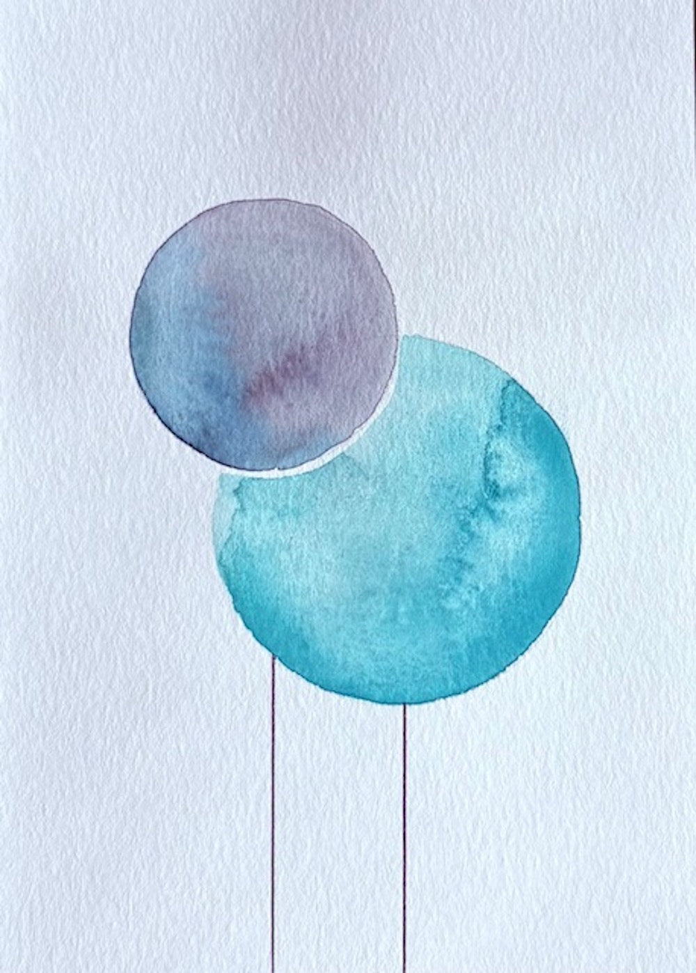 Watercolor balloons greeting card by Blanero - handcrafted in Quebec, Canada
