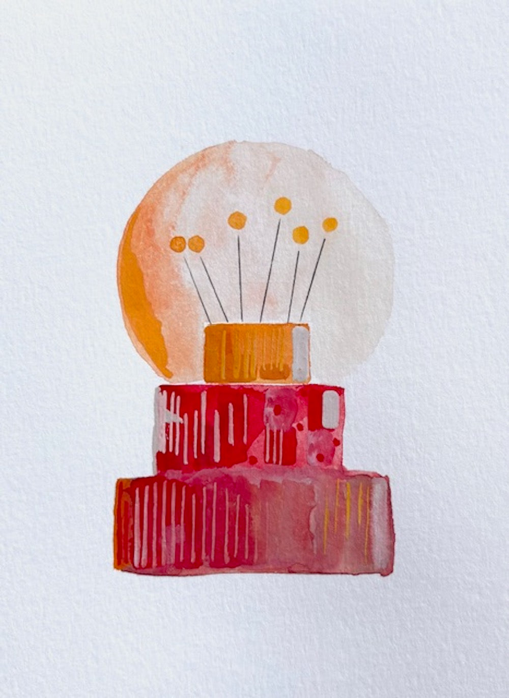 Watercolor birthday cake greeting card by Blanero - handcrafted in Quebec, Canada