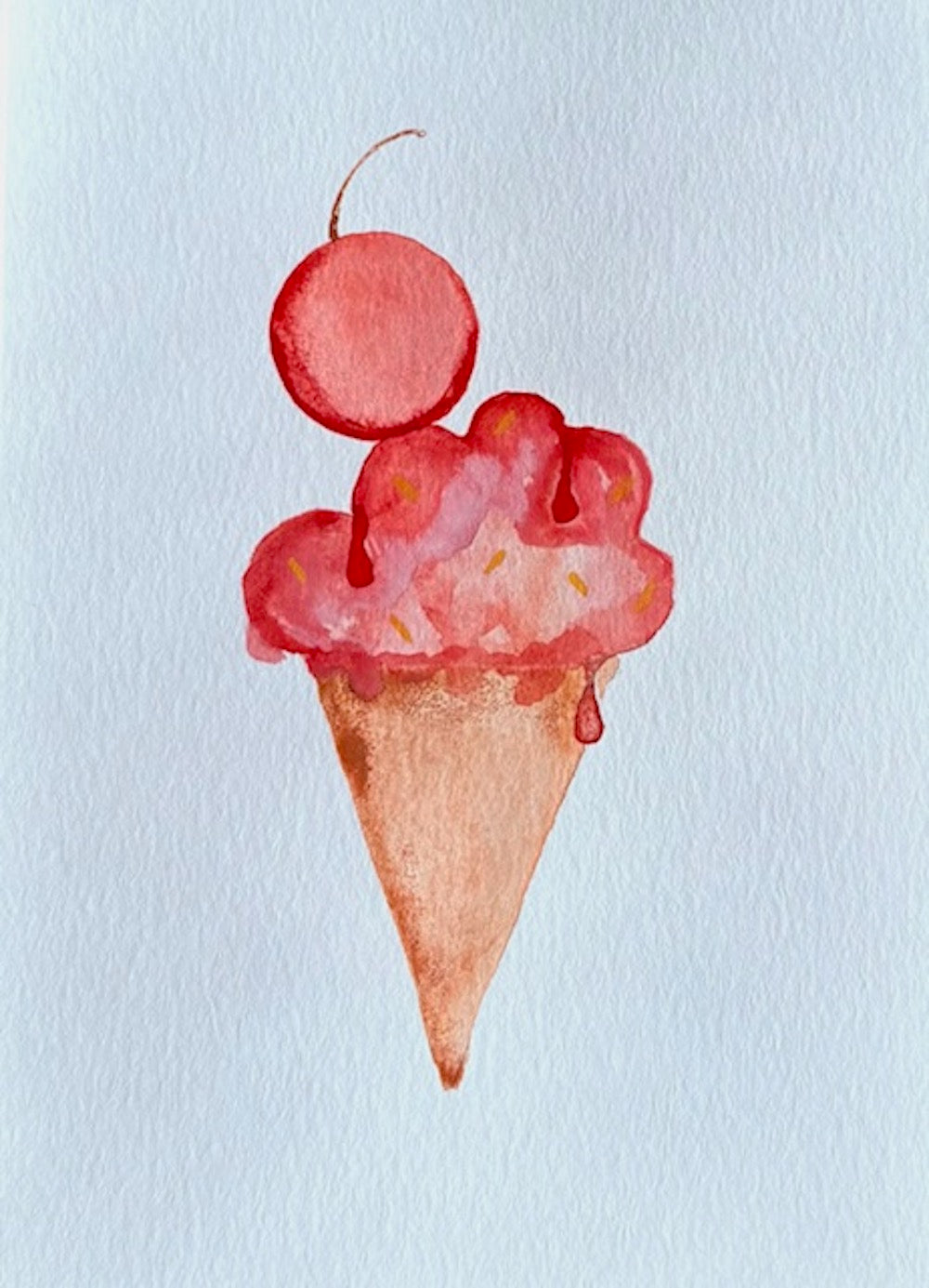 Watercolor ice cream greeting card by Blanero - handcrafted in Quebec, Canada