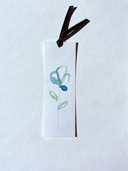 Watercolor flower bookmark by Blanero - handcrafted gift for book lovers, made in Quebec, Canada