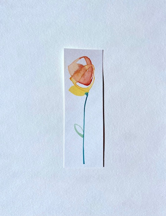 Watercolor flower bookmark by Blanero - handcrafted gift for book lovers, made in Quebec, Canada