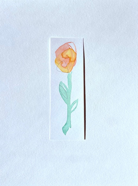 Watercolor flower bookmark by Blanero - handcrafted gift for book lovers, made in Quebec, Canada
