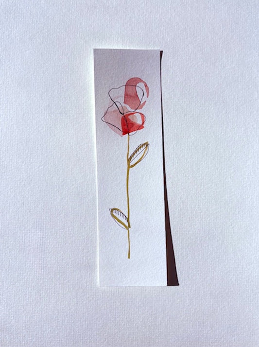 Watercolor flower bookmark by Blanero - handcrafted gift for book lovers, made in Quebec, Canada