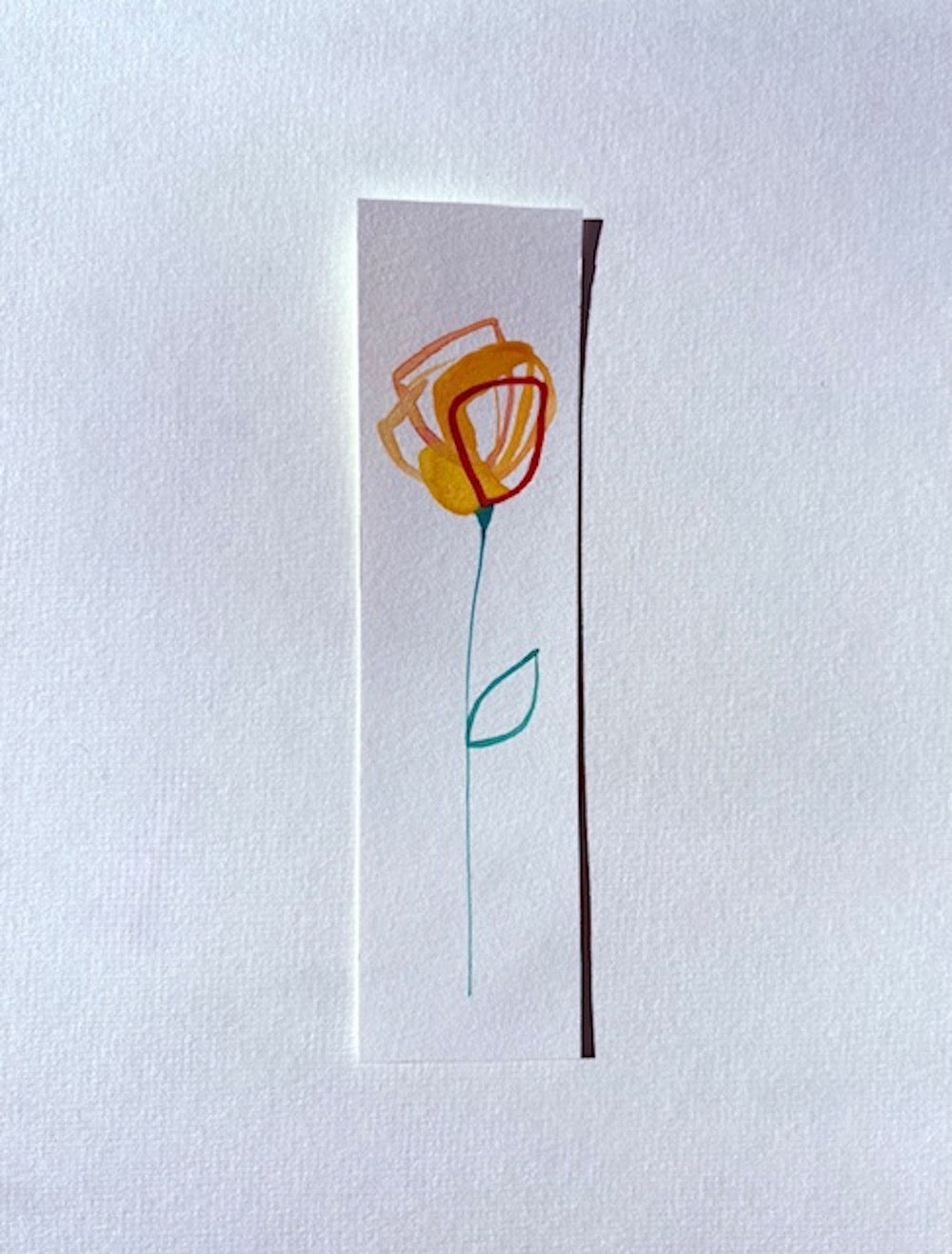 Watercolor flower bookmark by Blanero - handcrafted gift for book lovers, made in Quebec, Canada