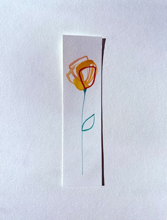 Watercolor flower bookmark by Blanero - handcrafted gift for book lovers, made in Quebec, Canada