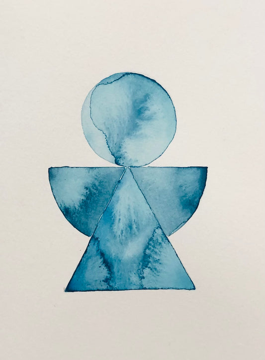 Watercolor angel greeting card by Blanero - handcrafted in Quebec, Canada