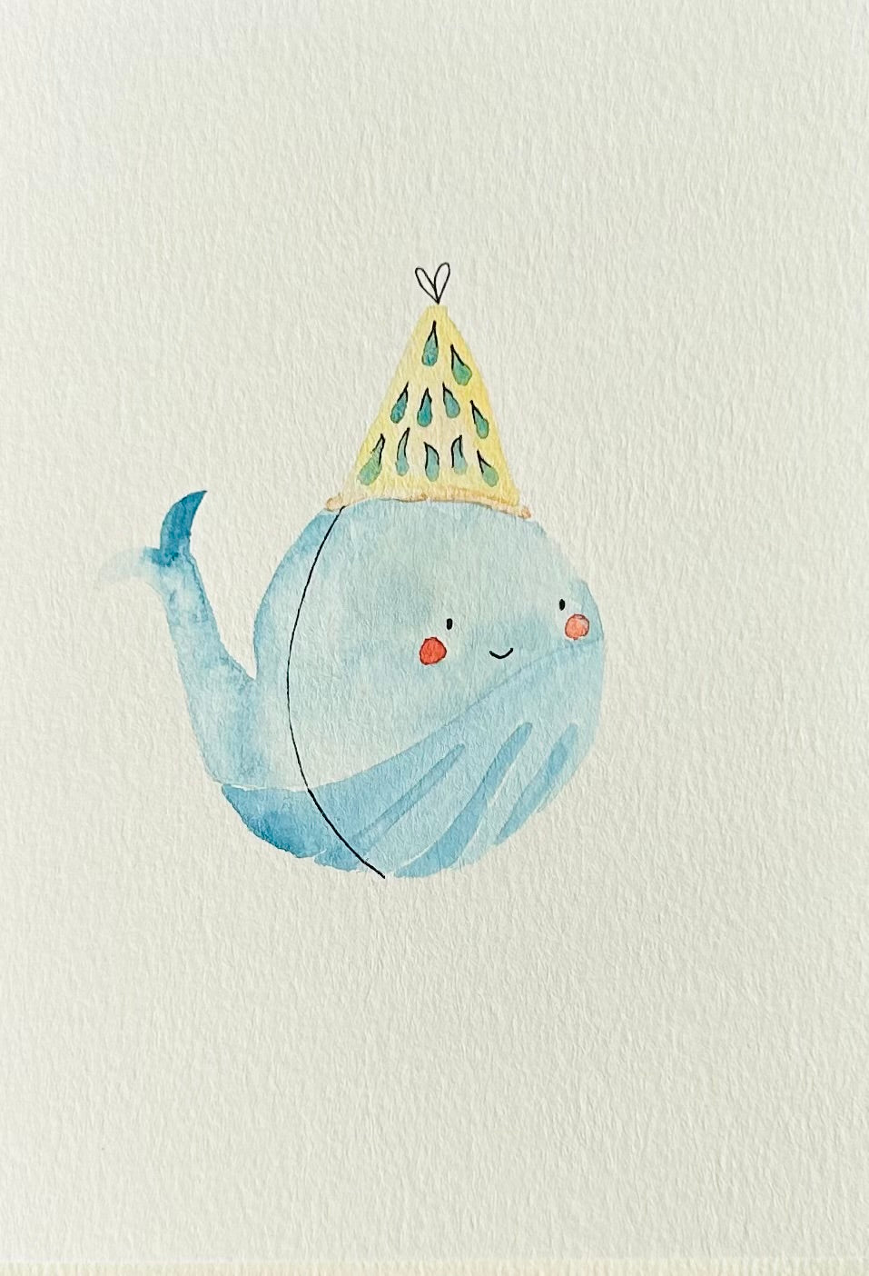 Watercolor whale greeting card by Blanero - handcrafted in Quebec, Canada