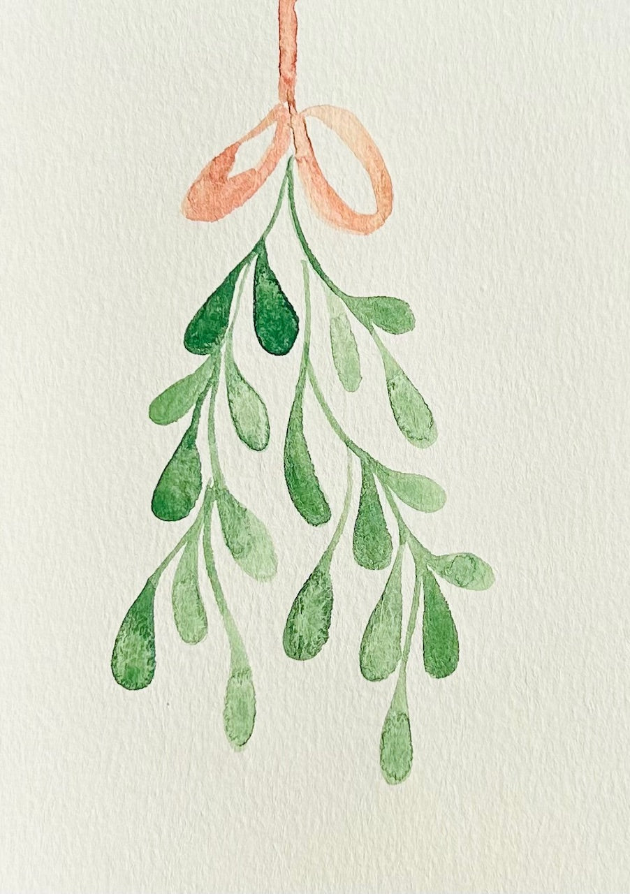 Watercolor leaf greeting card by Blanero - handcrafted in Quebec, Canada