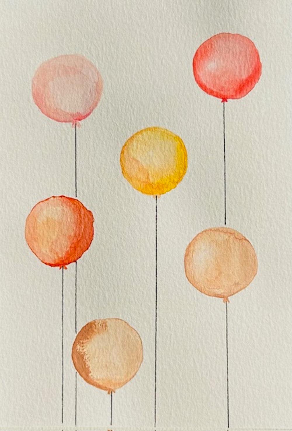 Watercolor balloons greeting card by Blanero - handcrafted in Quebec, Canada