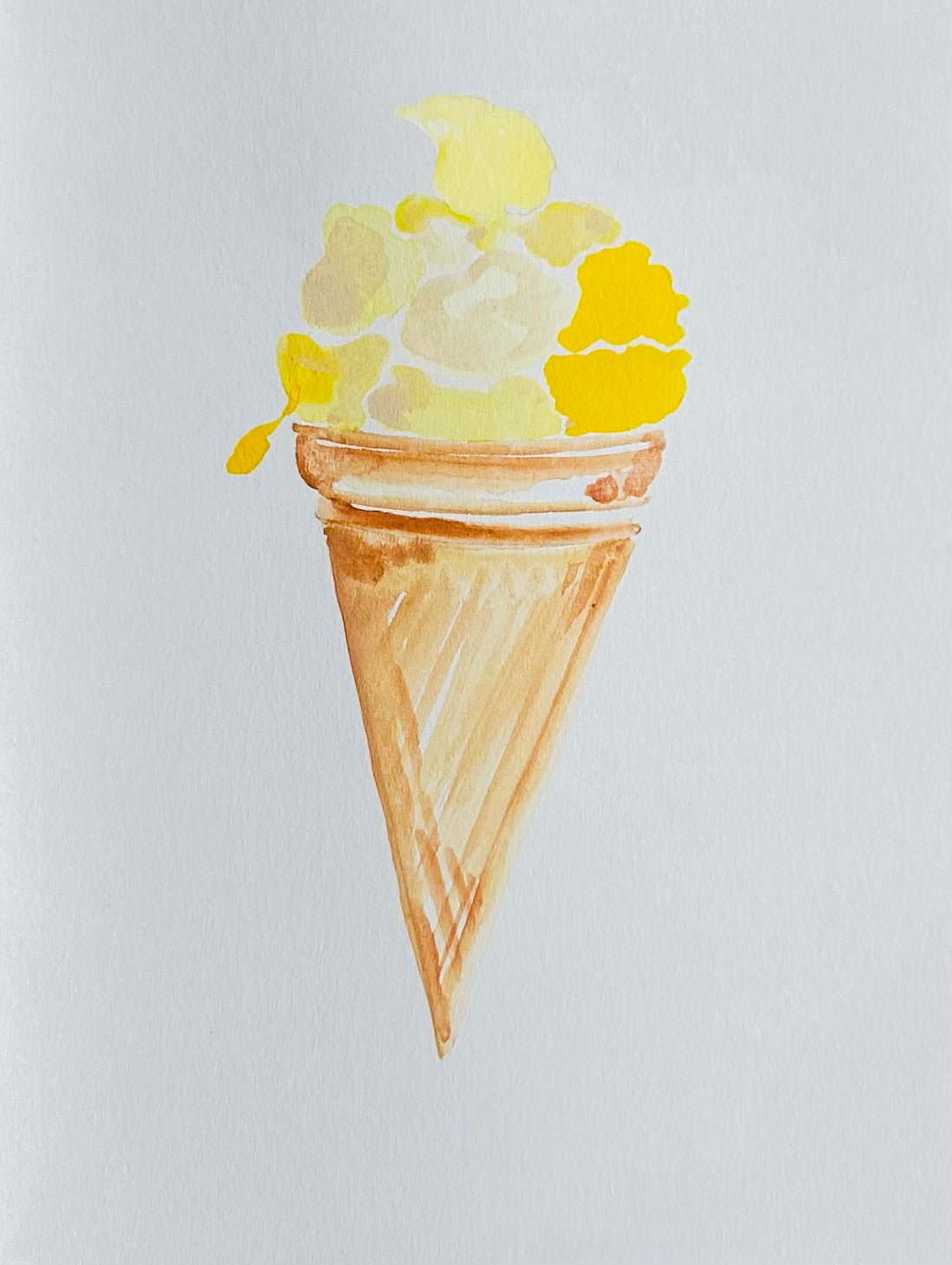 Watercolor ice cream greeting card by Blanero - handcrafted in Quebec, Canada