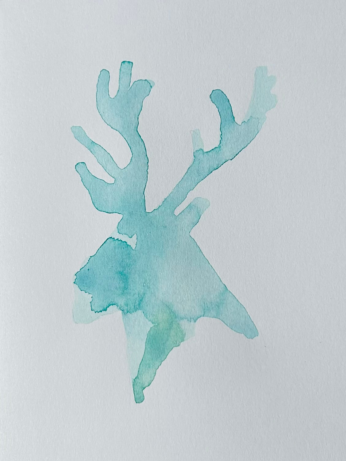 Watercolor moose greeting card by Blanero - handcrafted in Quebec, Canada