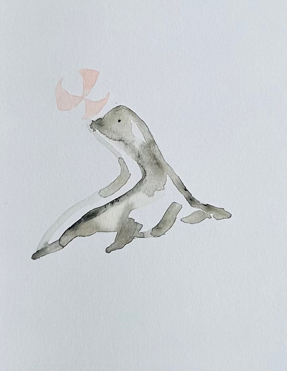 Watercolor seal greeting card by Blanero - handcrafted in Quebec, Canada
