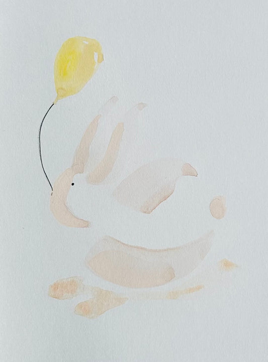 Watercolor bunny greeting card by Blanero - handcrafted in Quebec, Canada