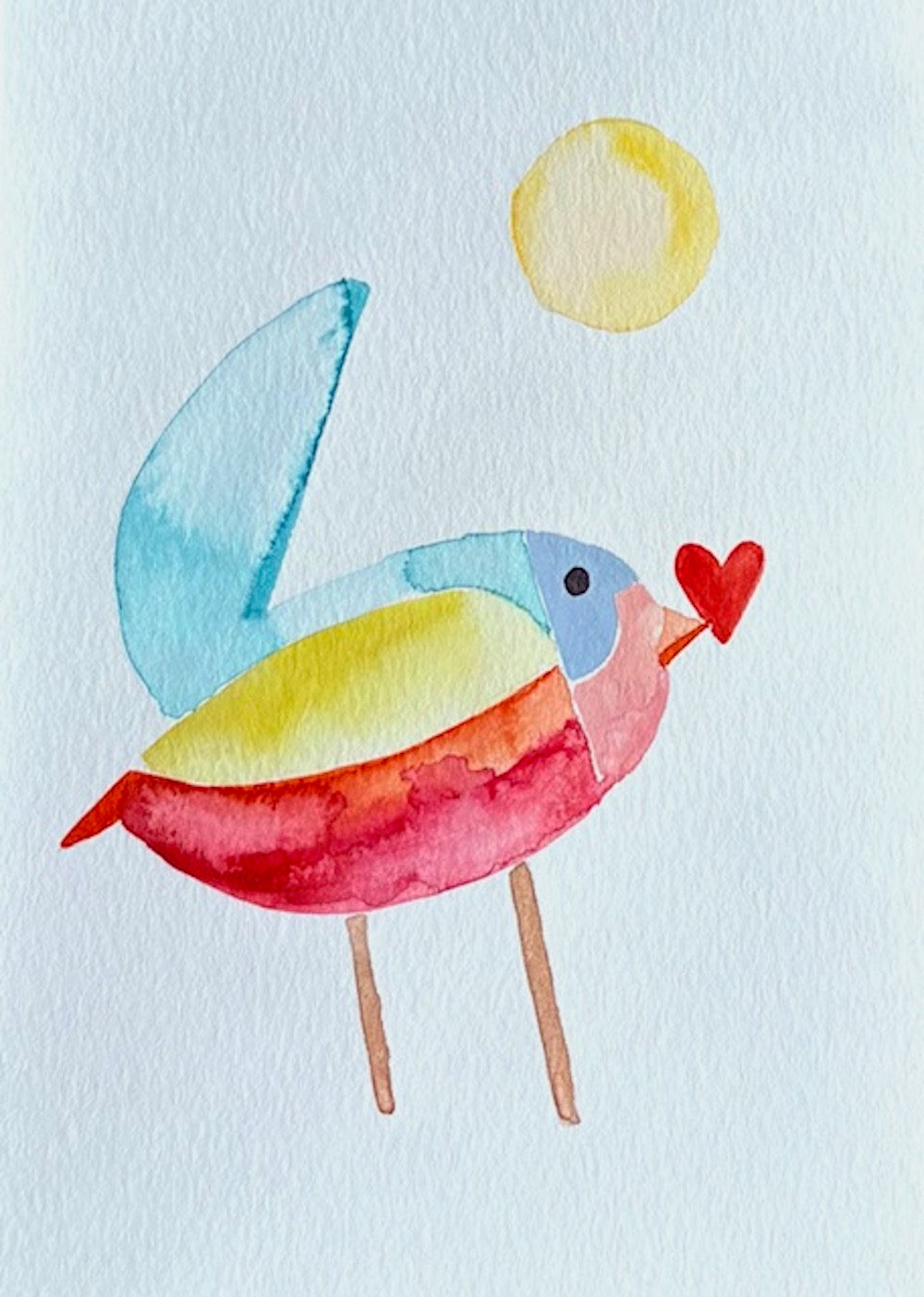 Watercolor bird greeting card by Blanero - handcrafted in Quebec, Canada