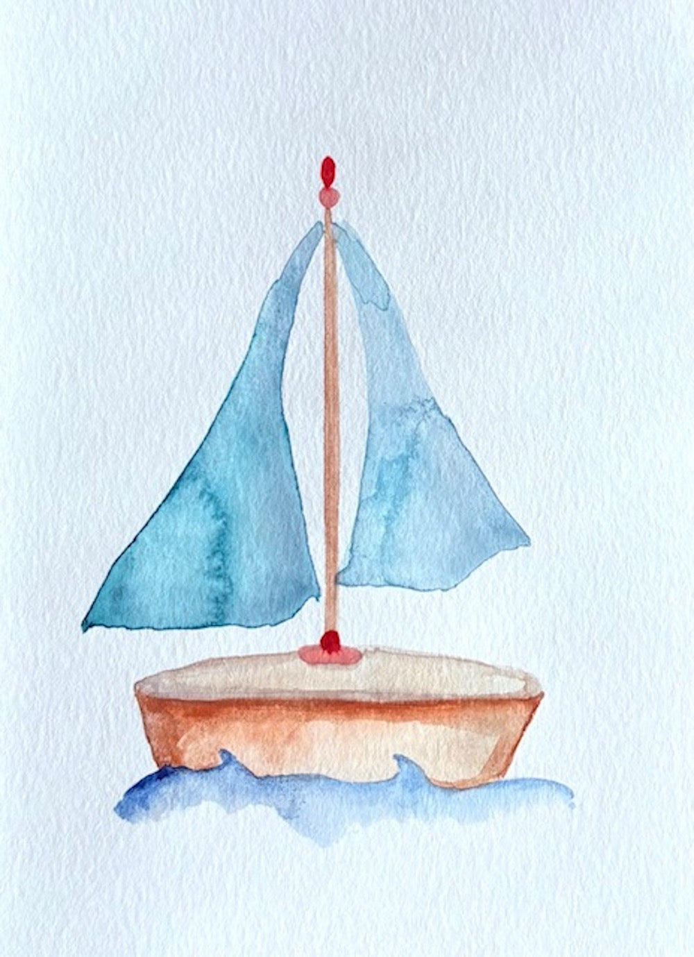 Watercolor boat greeting card by Blanero - handcrafted in Quebec, Canada