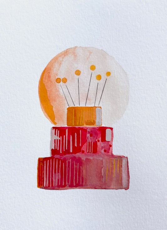 Watercolor birthday cake greeting card by Blanero - handcrafted in Quebec, Canada