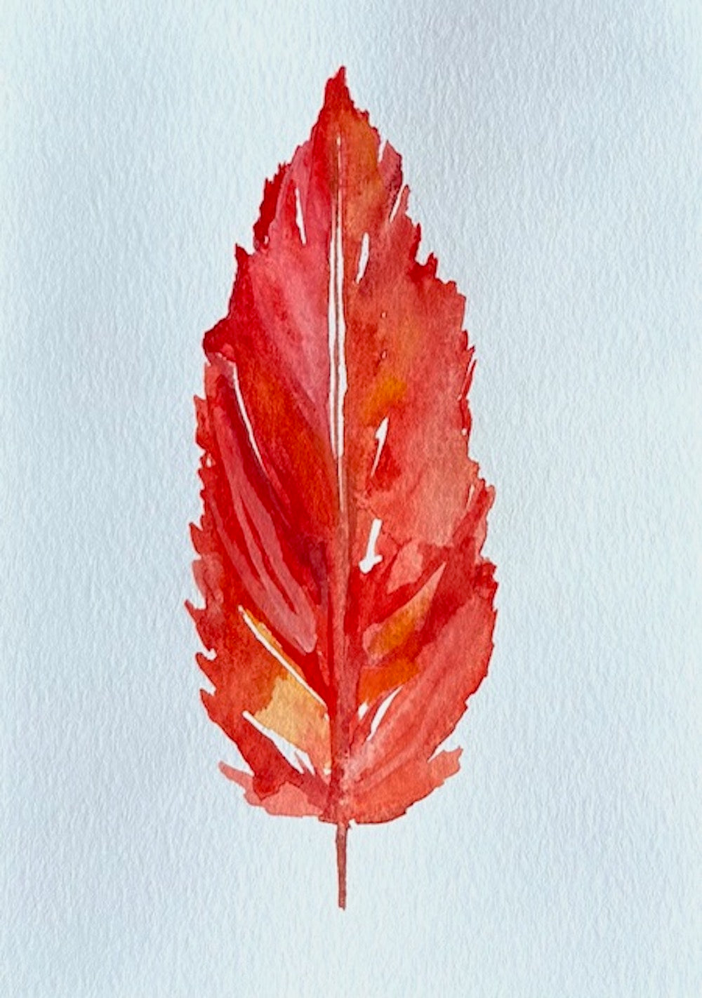 Watercolor feather greeting card by Blanero - handcrafted in Quebec, Canada