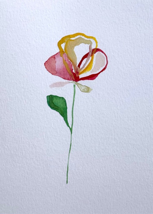Watercolor flower greeting card by Blanero - handcrafted in Quebec, Canada