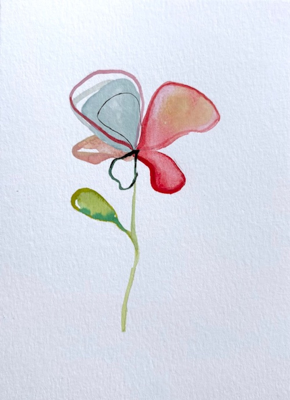 Watercolor birthday cake greeting card by Blanero - handcrafted in Quebec, Canada
