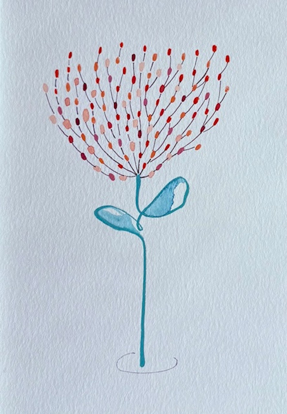 Watercolor flower greeting card by Blanero - handcrafted in Quebec, Canada
