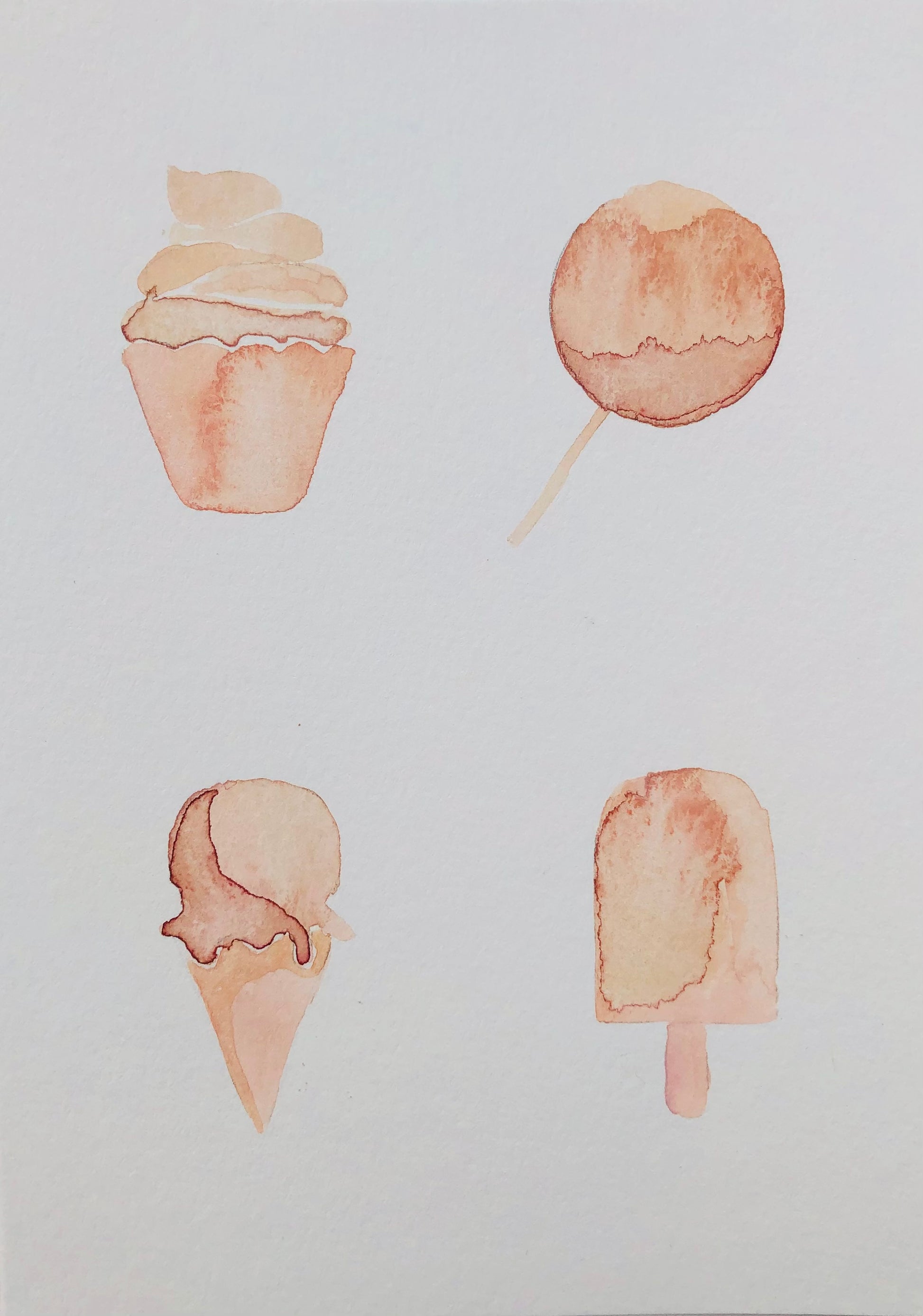 Watercolor sweets greeting card by Blanero  handcrafted in Quebec, Canada