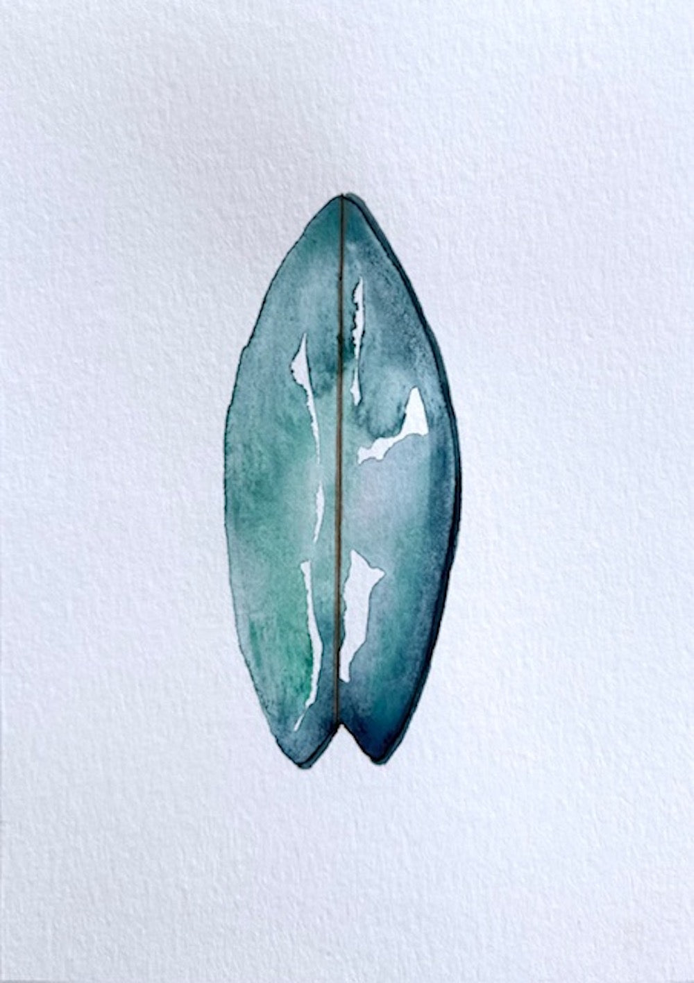 Watercolor surf greeting card by Blanero - handcrafted in Quebec, Canada