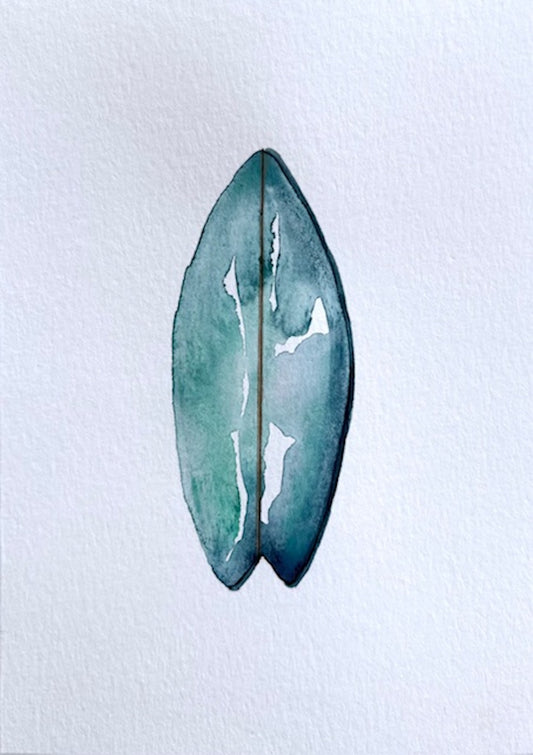 Watercolor surf greeting card by Blanero - handcrafted in Quebec, Canada