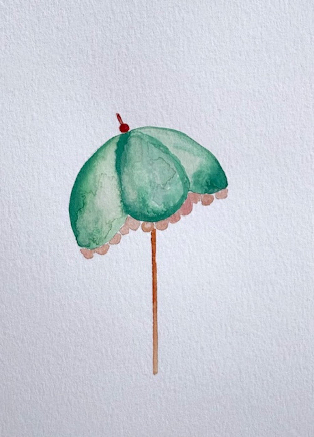 Watercolor umbrella greeting card by Blanero - handcrafted in Quebec, Canada